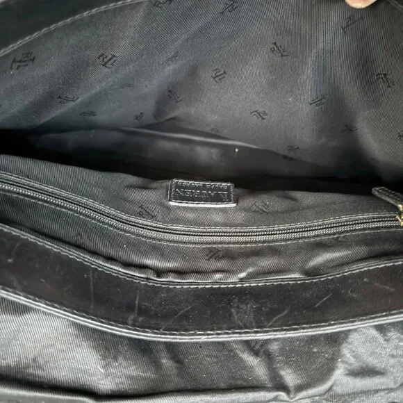 Lauren Ralph Lauren Black Leather Shoulder Bag Vintage